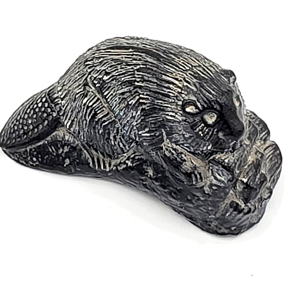 Vintage Aardik Collection Soapstone Beaver Figurine Canada Art Carving Signed